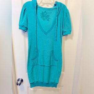 Guess swimsuit cover up- Turquoise Terry- Small